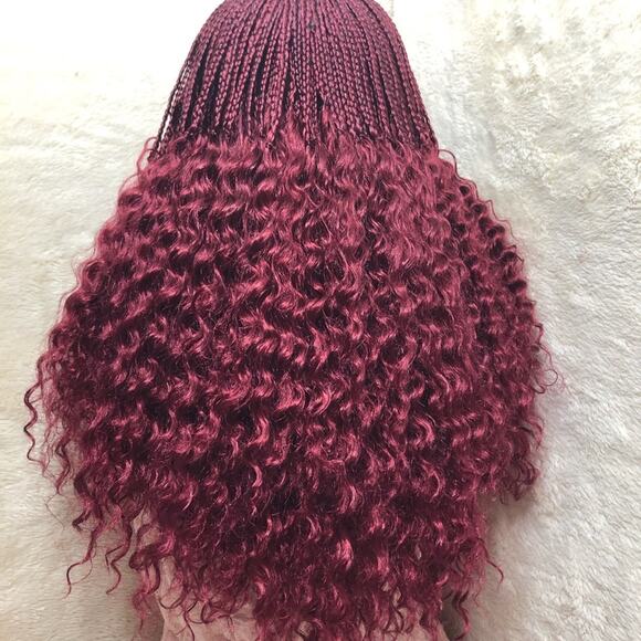 Demi Closure braided wig-burgundy main image 4